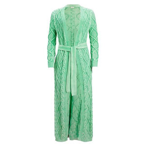 Ser.o.ya Cable Knit Green Josefina Size M / L Cotton Cardigan